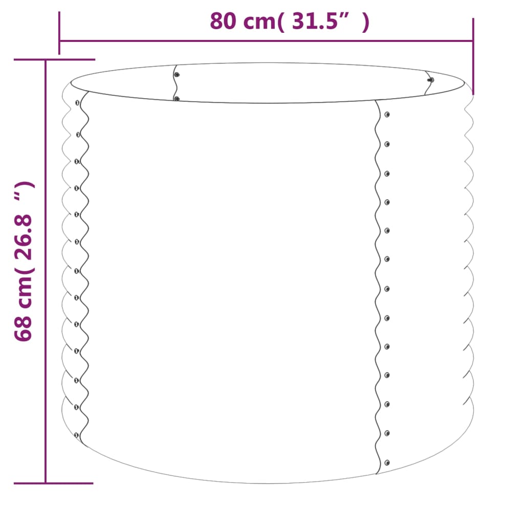 vidaXL Jardinière Acier enduit de poudre 80x80x68 cm Anthracite