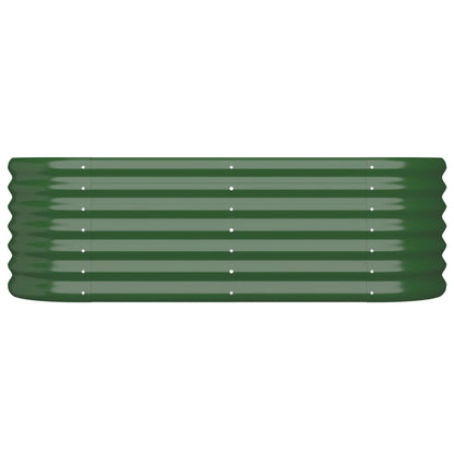 vidaXL Lit surélevé de jardin Acier enduit de poudre 114x40x36 cm Vert