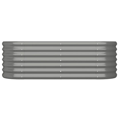 vidaXL Lit surélevé de jardin Acier enduit de poudre 114x40x36 cm gris
