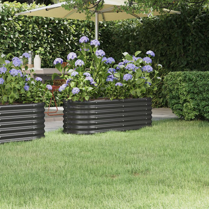 vidaXL Lit surélevé de jardin Acier enduit de poudre Anthracite