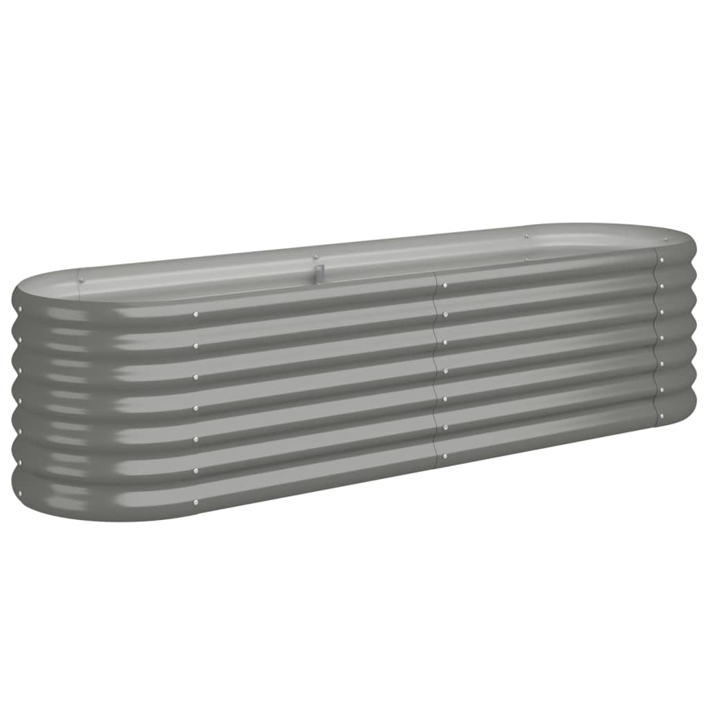 vidaXL Lit surélevé de jardin Acier enduit de poudre 152x40x36 cm gris