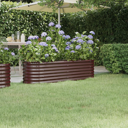 vidaXL Lit surélevé de jardin Acier enduit de poudre marron