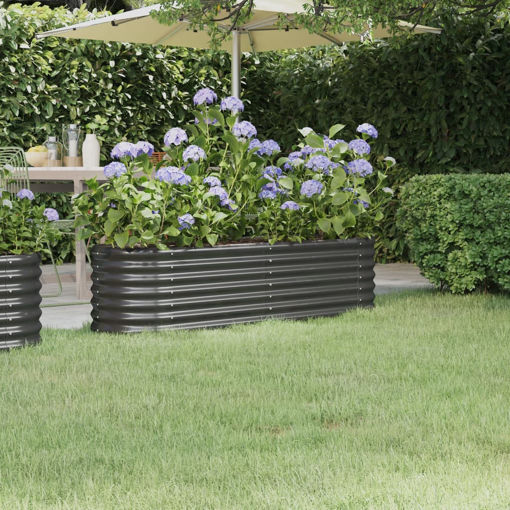 vidaXL Lit surélevé de jardin Acier enduit de poudre Anthracite