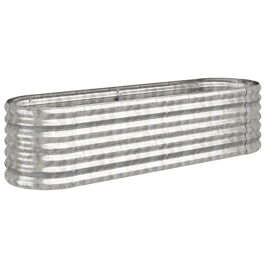 vidaXL Lit surélevé de jardin Acier enduit de poudre Argenté