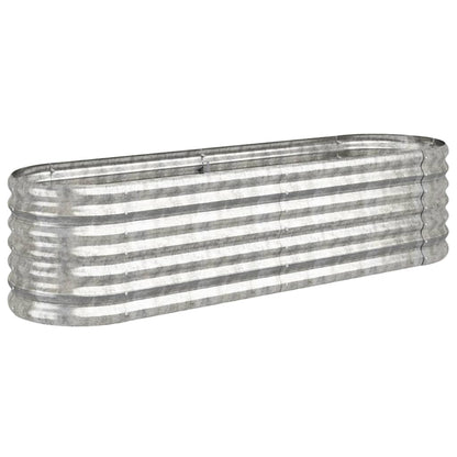 vidaXL Lit surélevé de jardin Acier enduit de poudre Argenté