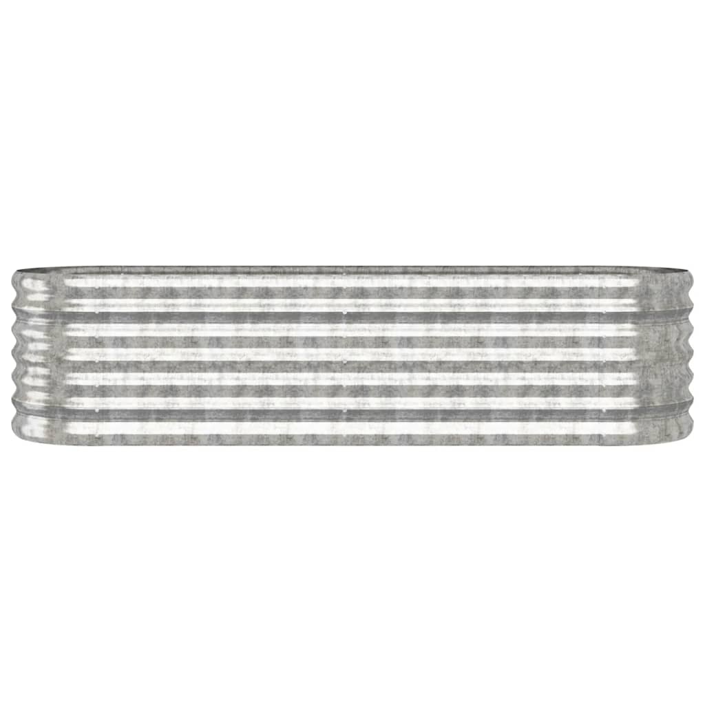 vidaXL Lit surélevé de jardin Acier enduit de poudre Argenté