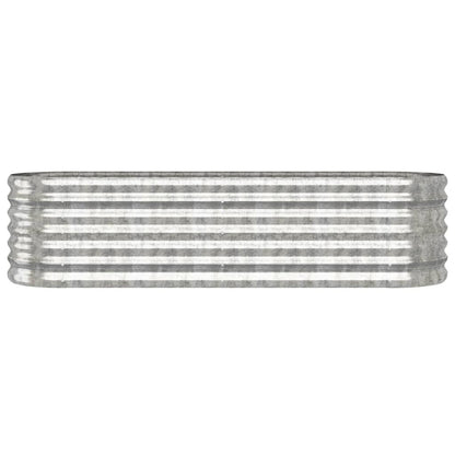 vidaXL Lit surélevé de jardin Acier enduit de poudre Argenté