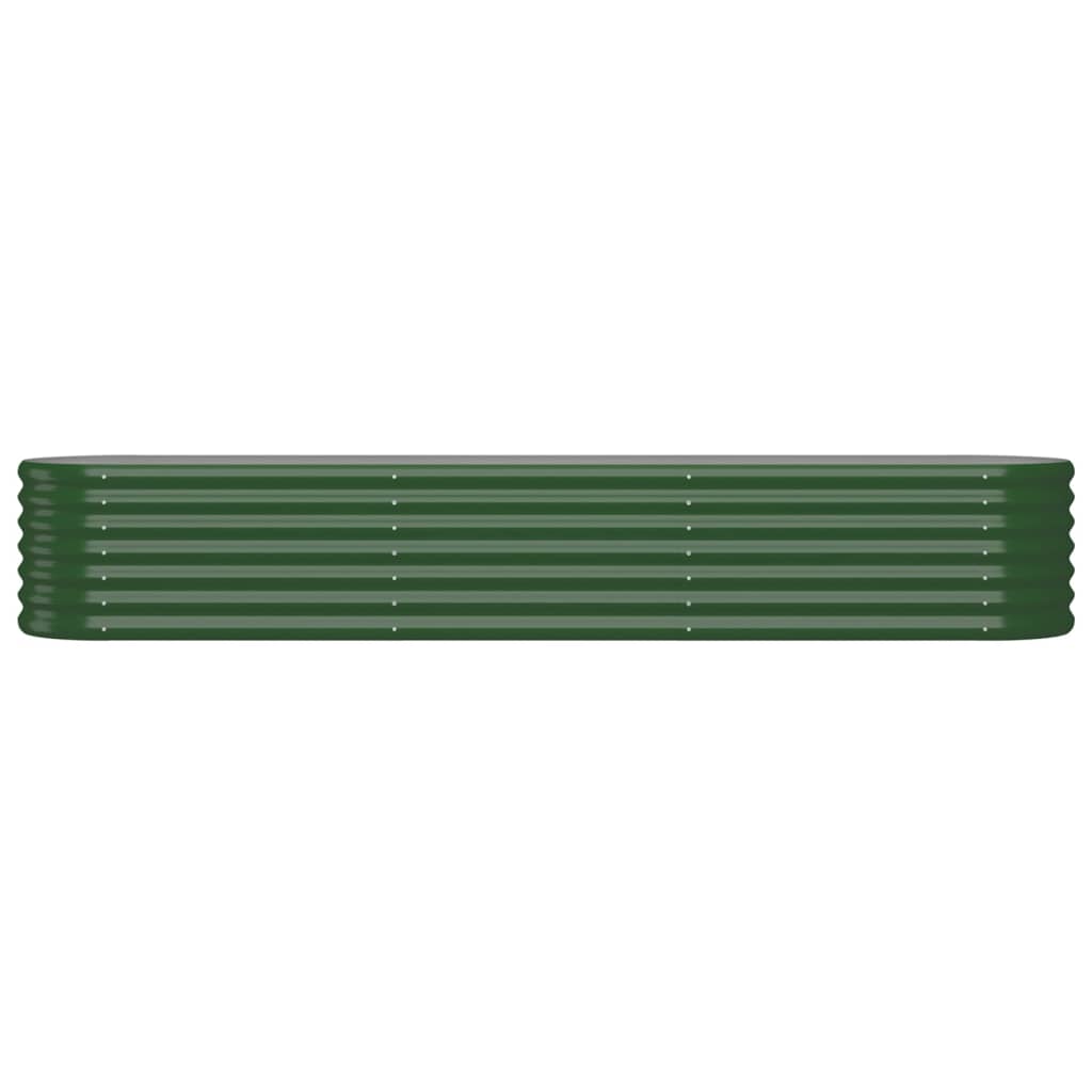 vidaXL Lit surélevé de jardin Acier enduit de poudre 224x40x36 cm Vert