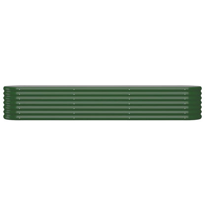 vidaXL Lit surélevé de jardin Acier enduit de poudre 224x40x36 cm Vert