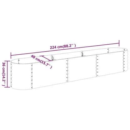 vidaXL Lit surélevé de jardin Acier enduit de poudre 224x40x36 cm Vert