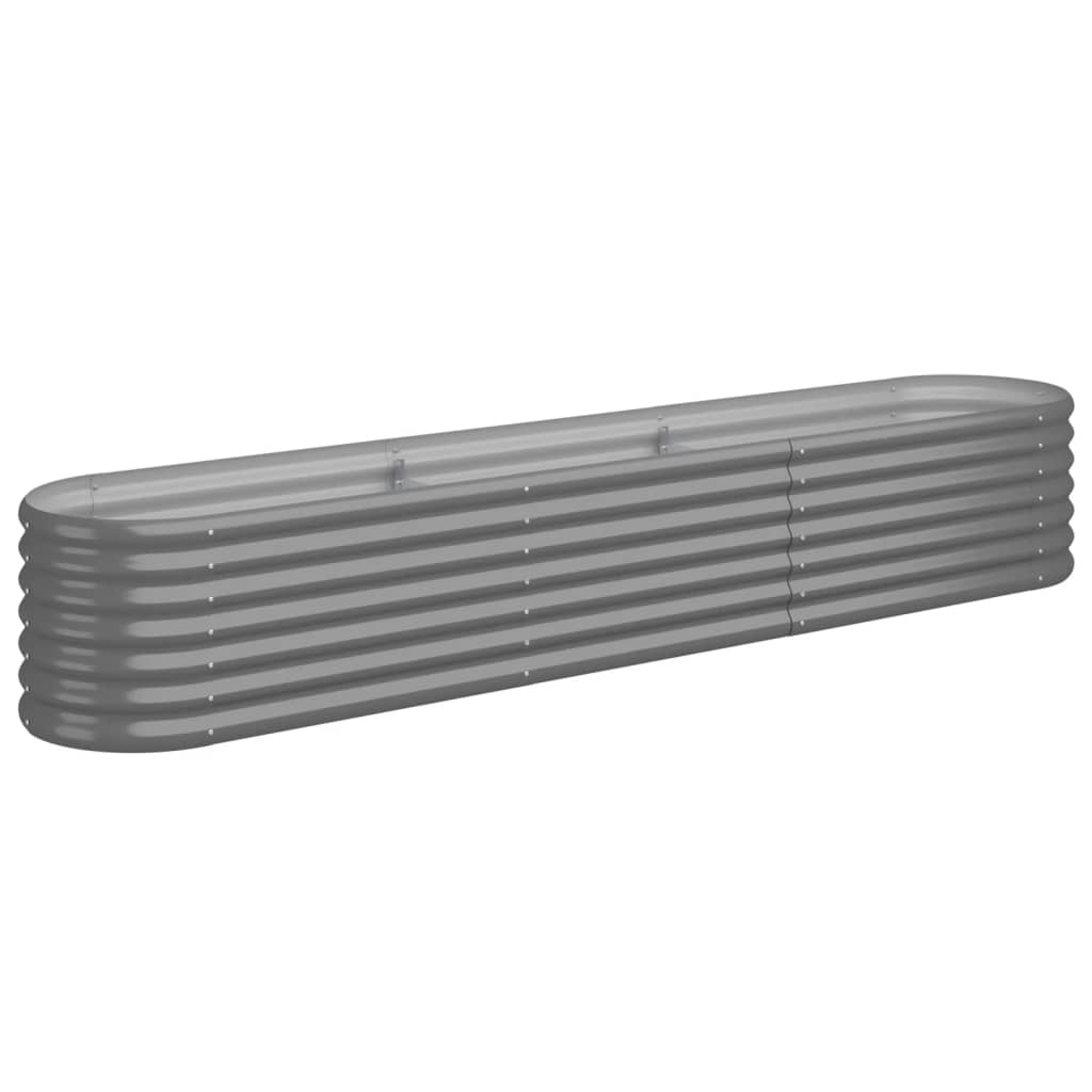 vidaXL Lit surélevé de jardin Acier enduit de poudre 224x40x36 cm gris