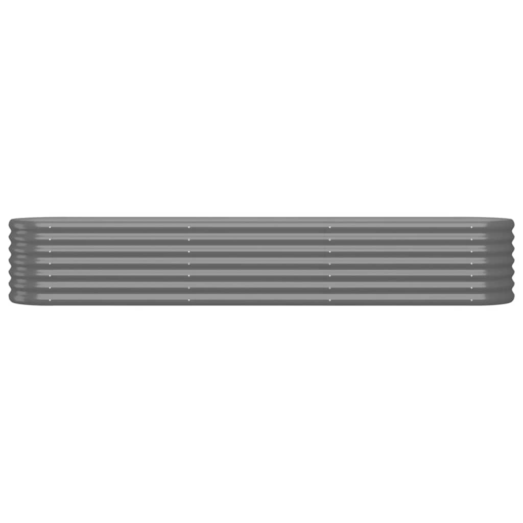 vidaXL Lit surélevé de jardin Acier enduit de poudre 224x40x36 cm gris