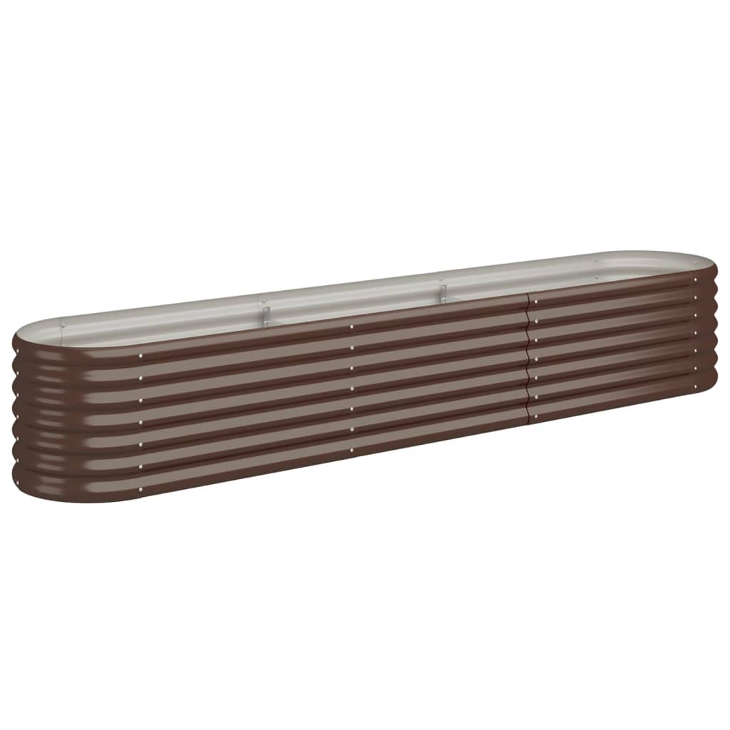 vidaXL Lit surélevé de jardin Acier enduit de poudre marron