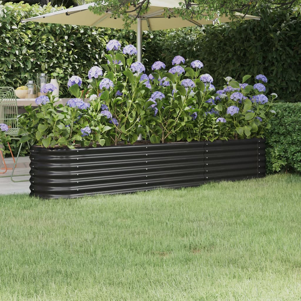 vidaXL Lit surélevé de jardin Acier enduit de poudre Anthracite