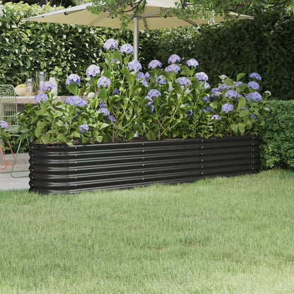 vidaXL Lit surélevé de jardin Acier enduit de poudre Anthracite