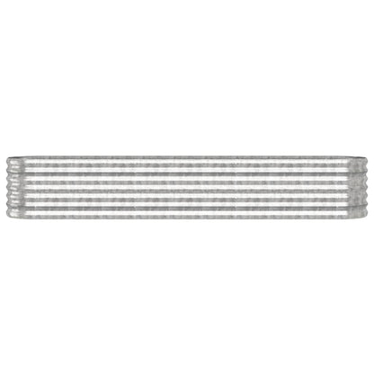 vidaXL Lit surélevé de jardin Acier enduit de poudre Argenté