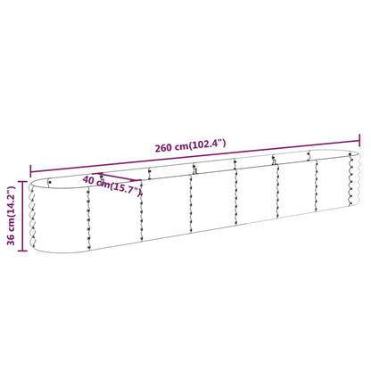 vidaXL Lit surélevé de jardin Acier enduit de poudre 260x40x36 cm Vert