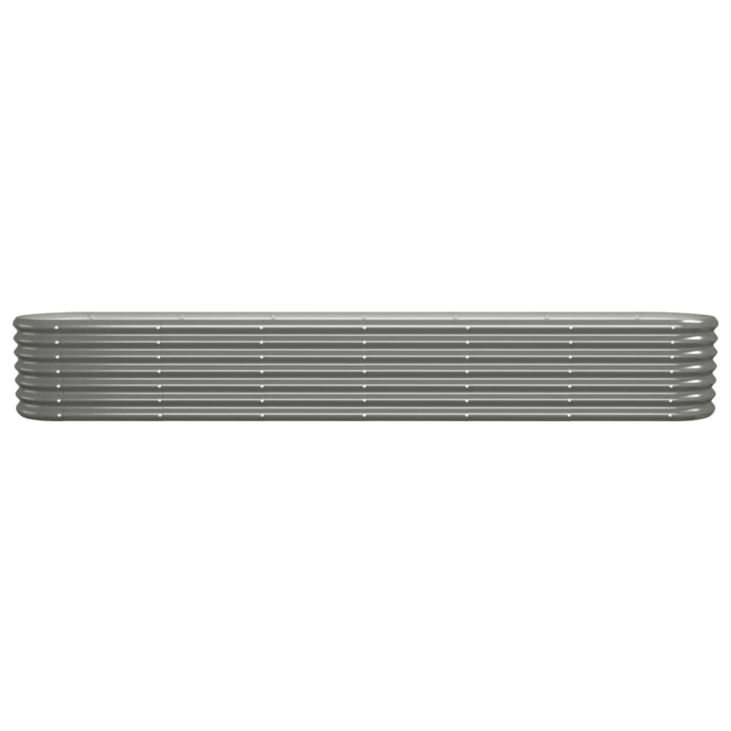 vidaXL Lit surélevé de jardin Acier enduit de poudre 260x40x36 cm gris