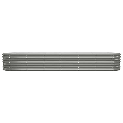 vidaXL Lit surélevé de jardin Acier enduit de poudre 260x40x36 cm gris
