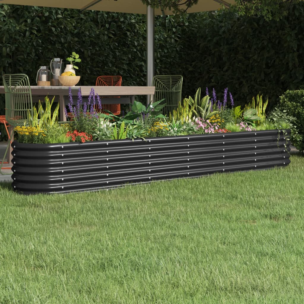 vidaXL Lit surélevé de jardin Acier enduit de poudre Anthracite