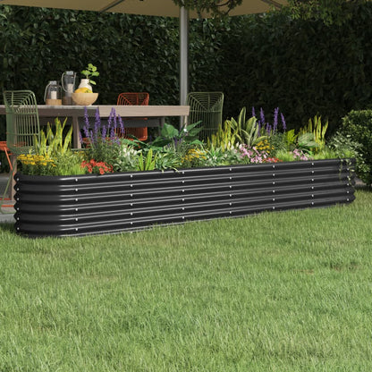 vidaXL Lit surélevé de jardin Acier enduit de poudre Anthracite