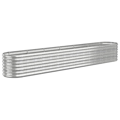 vidaXL Lit surélevé de jardin Acier enduit de poudre Argenté