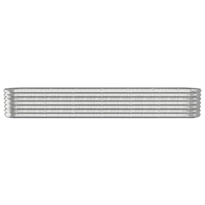 vidaXL Lit surélevé de jardin Acier enduit de poudre Argenté