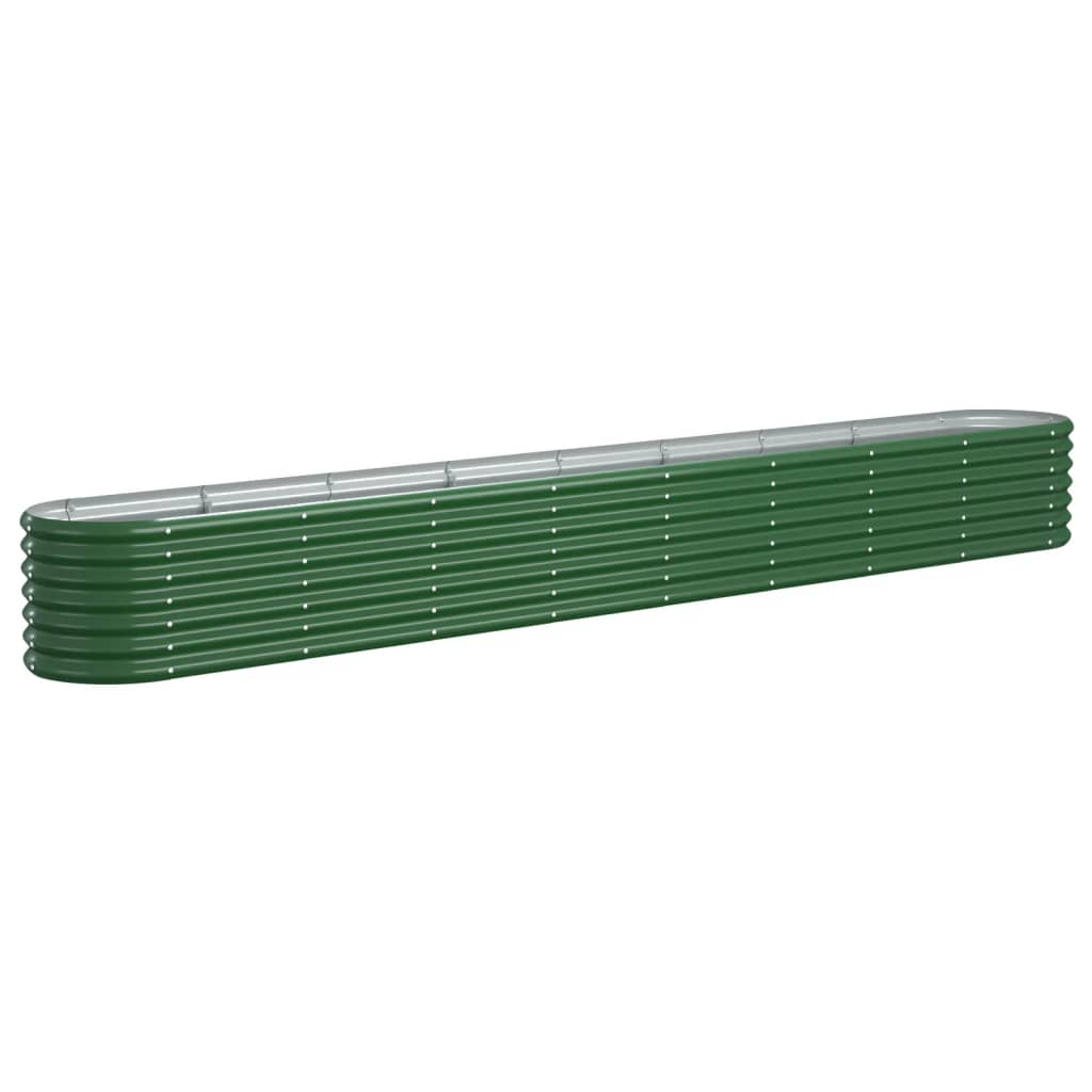 vidaXL Lit surélevé de jardin Acier enduit de poudre 332x40x36 cm Vert