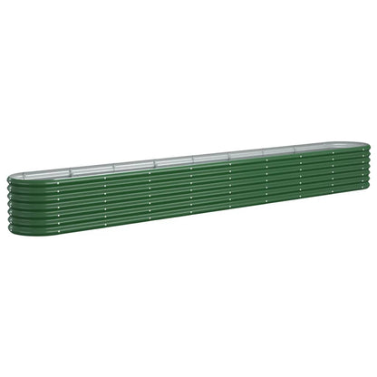 vidaXL Lit surélevé de jardin Acier enduit de poudre 332x40x36 cm Vert