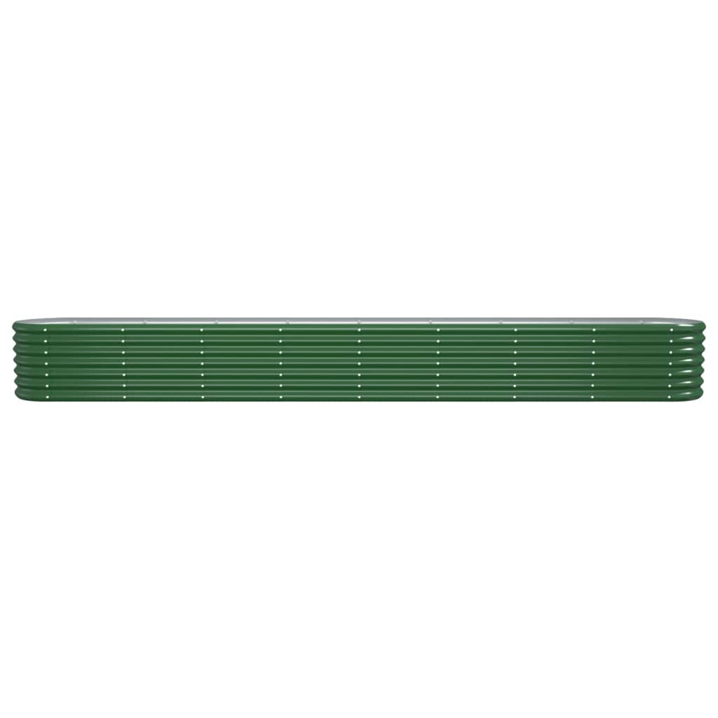 vidaXL Lit surélevé de jardin Acier enduit de poudre 332x40x36 cm Vert