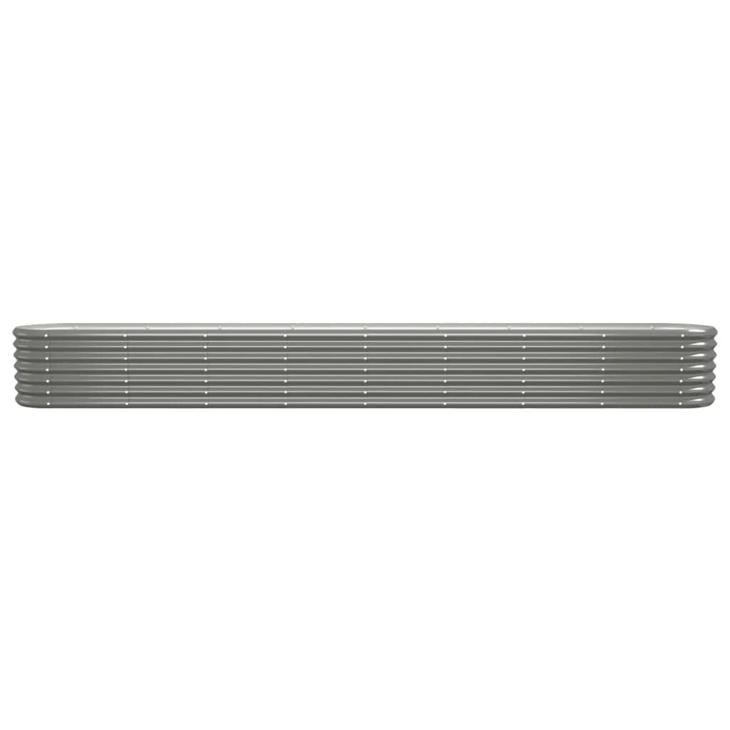 vidaXL Lit surélevé de jardin Acier enduit de poudre 332x40x36 cm gris