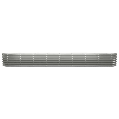 vidaXL Lit surélevé de jardin Acier enduit de poudre 332x40x36 cm gris