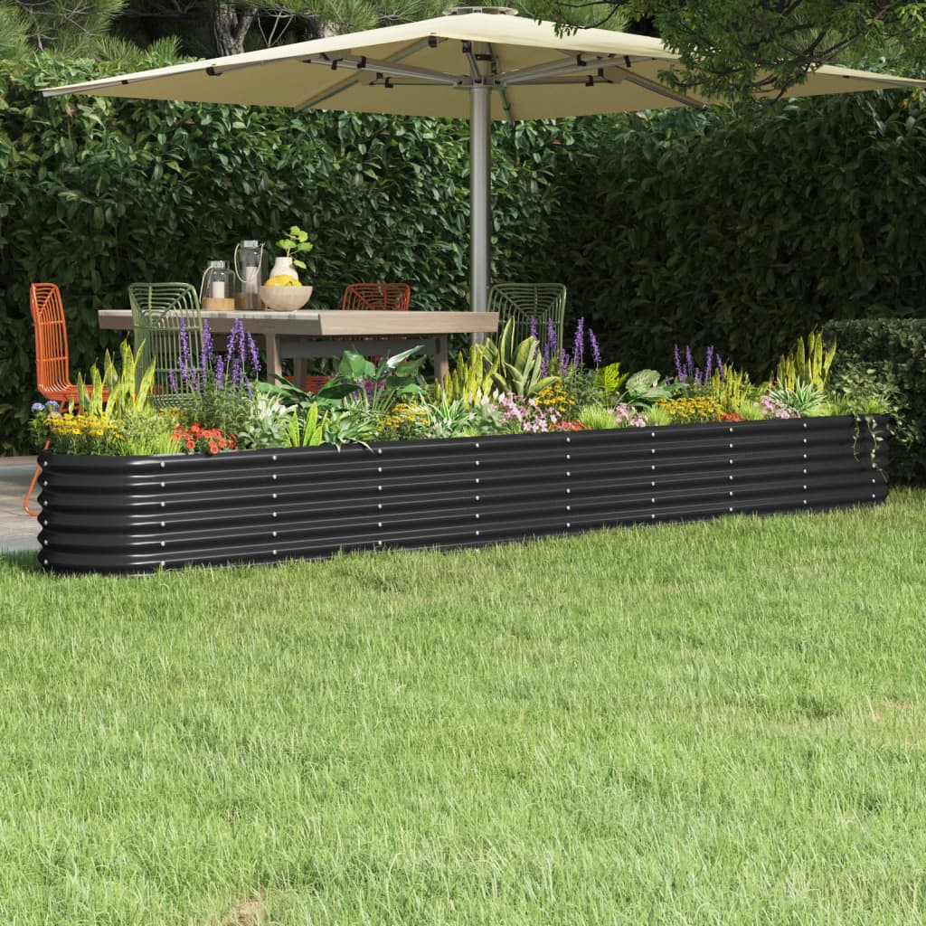 vidaXL Lit surélevé de jardin Acier enduit de poudre Anthracite