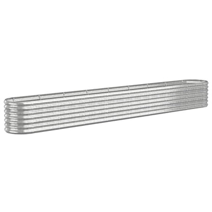 vidaXL Lit surélevé de jardin Acier enduit de poudre Argenté