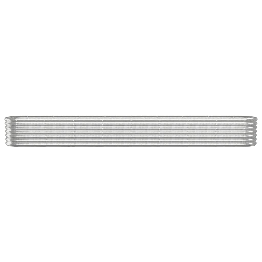 vidaXL Lit surélevé de jardin Acier enduit de poudre Argenté