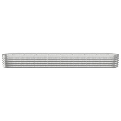 vidaXL Lit surélevé de jardin Acier enduit de poudre Argenté