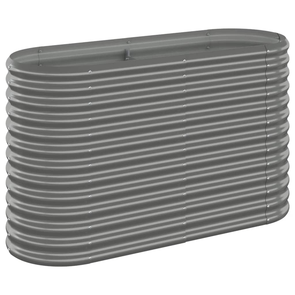 vidaXL Lit surélevé de jardin Acier enduit de poudre 114x40x68 cm gris
