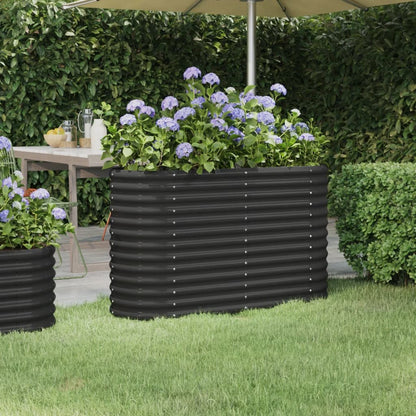vidaXL Lit surélevé de jardin Acier enduit de poudre Anthracite