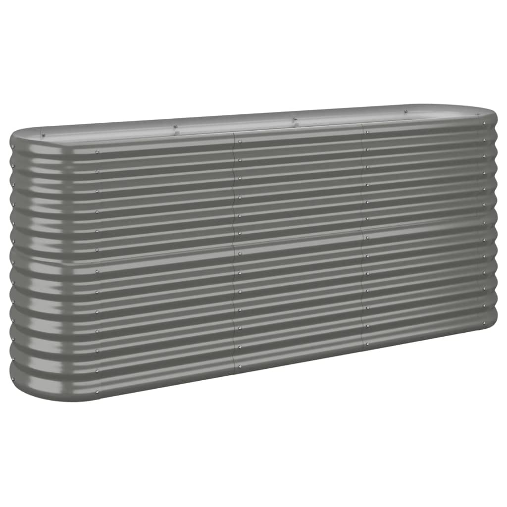 vidaXL Lit surélevé de jardin Acier enduit de poudre 152x40x68 cm gris