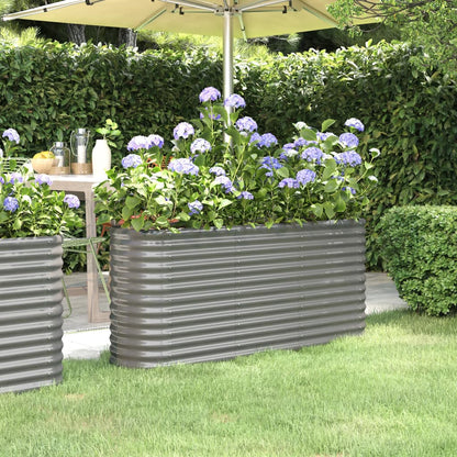 vidaXL Lit surélevé de jardin Acier enduit de poudre 152x40x68 cm gris