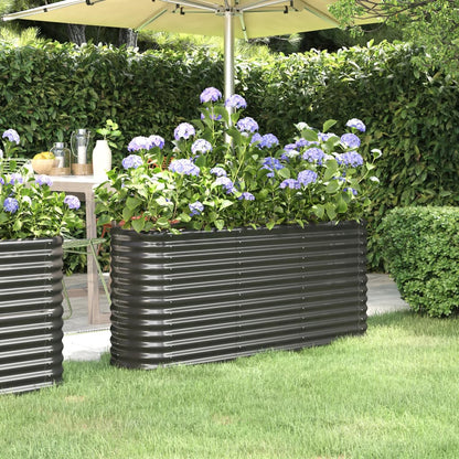 vidaXL Lit surélevé de jardin Acier enduit de poudre Anthracite