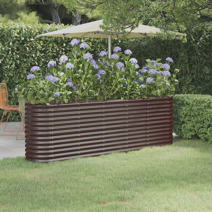 vidaXL Lit surélevé de jardin Acier enduit de poudre marron