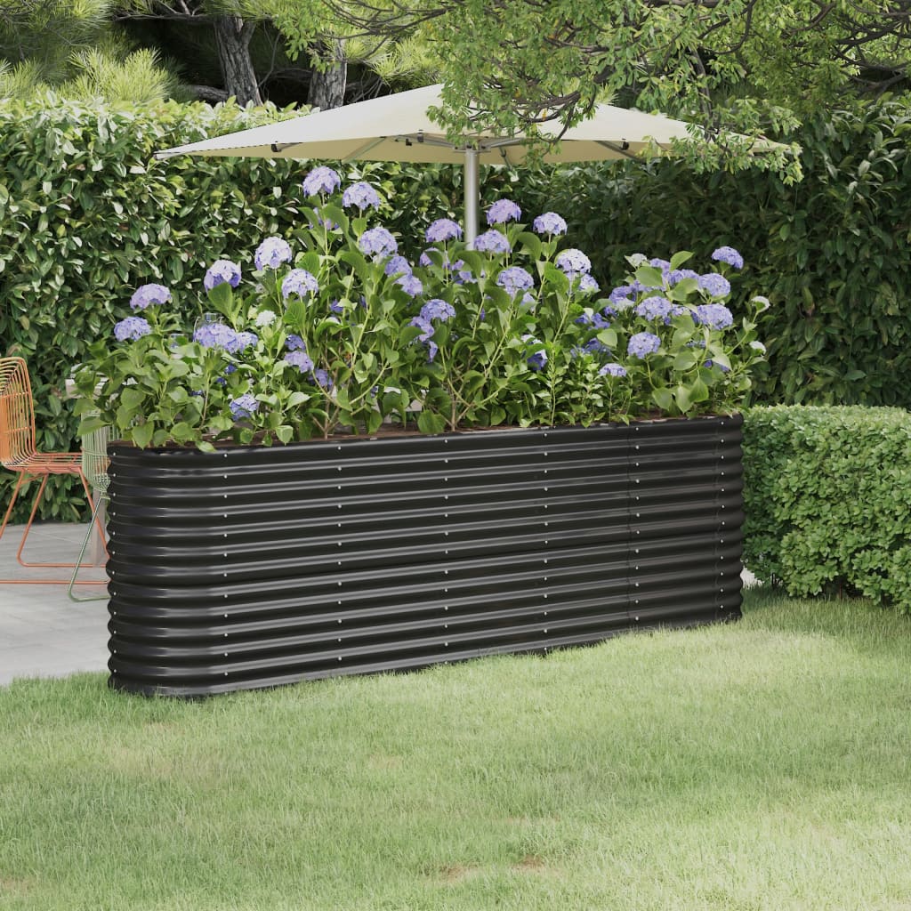 vidaXL Lit surélevé de jardin Acier enduit de poudre Anthracite