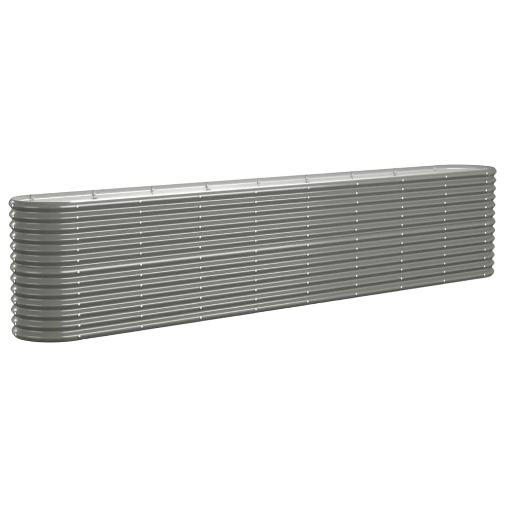 vidaXL Lit surélevé de jardin Acier enduit de poudre 332x40x68 cm gris