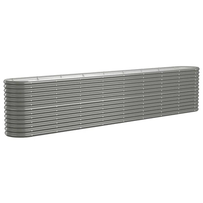 vidaXL Lit surélevé de jardin Acier enduit de poudre 332x40x68 cm gris