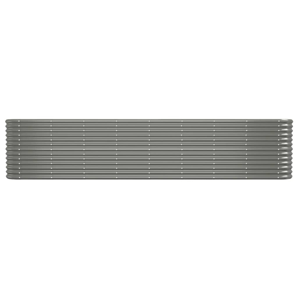 vidaXL Lit surélevé de jardin Acier enduit de poudre 332x40x68 cm gris
