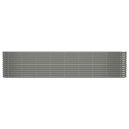 vidaXL Lit surélevé de jardin Acier enduit de poudre 332x40x68 cm gris
