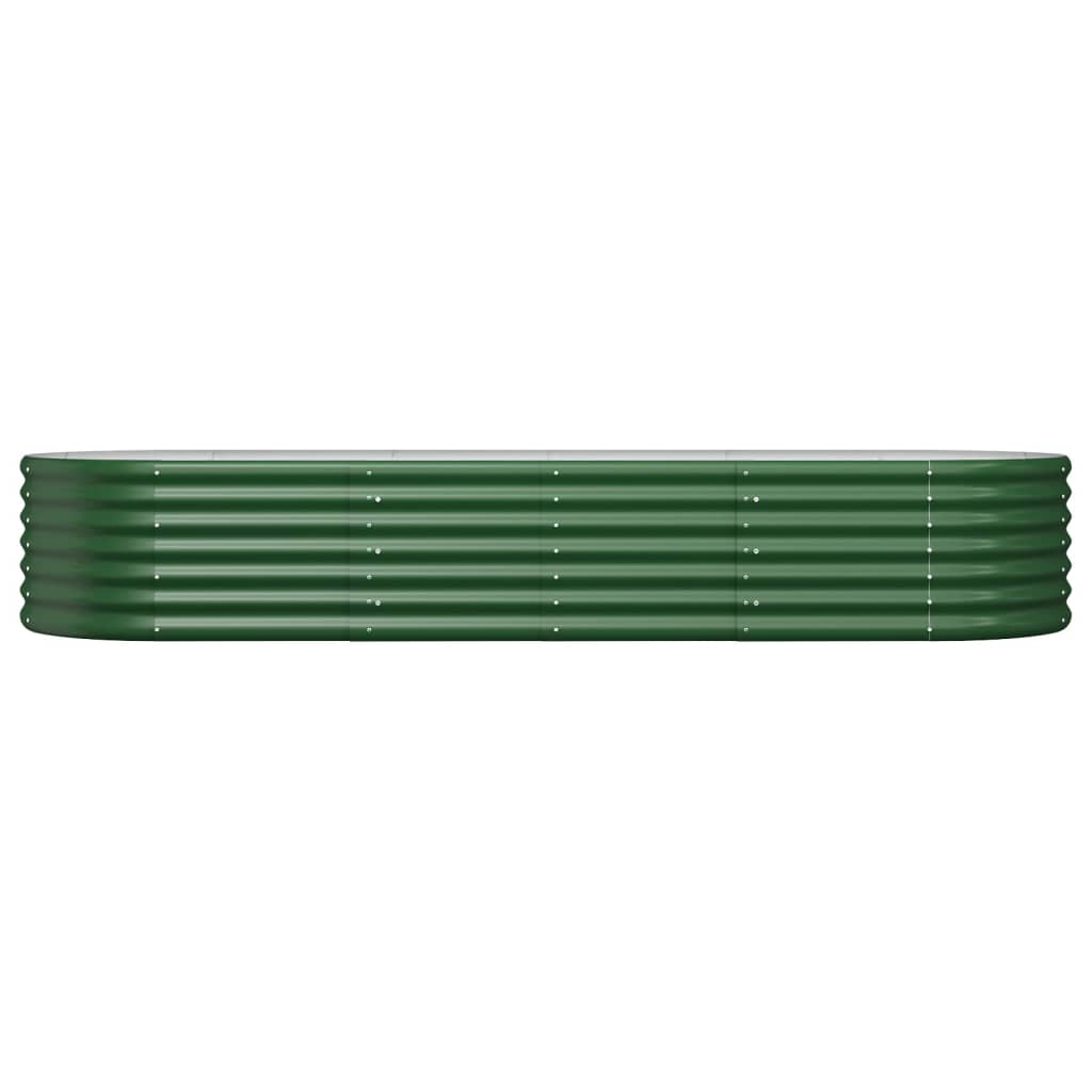 vidaXL Lit surélevé de jardin Acier enduit de poudre 224x80x36 cm Vert