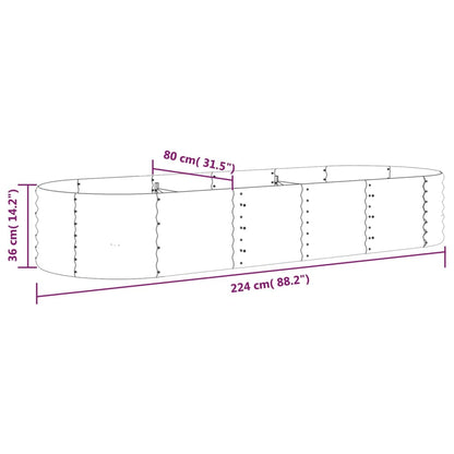 vidaXL Lit surélevé de jardin Acier enduit de poudre 224x80x36 cm Vert