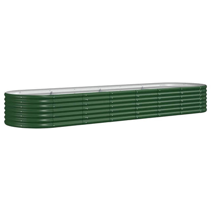 vidaXL Lit surélevé de jardin Acier enduit de poudre 296x80x36 cm Vert